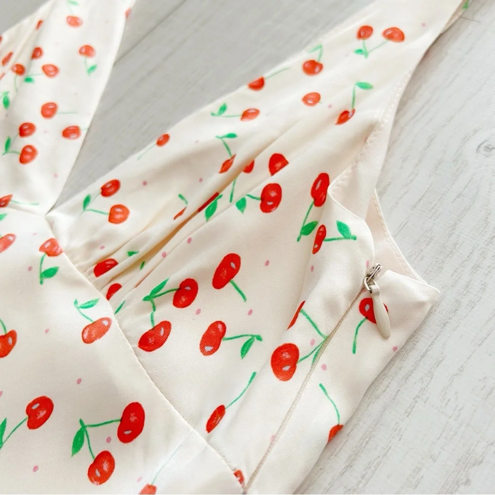 Zara cherry print satin mini dress - Picture 5 of 12